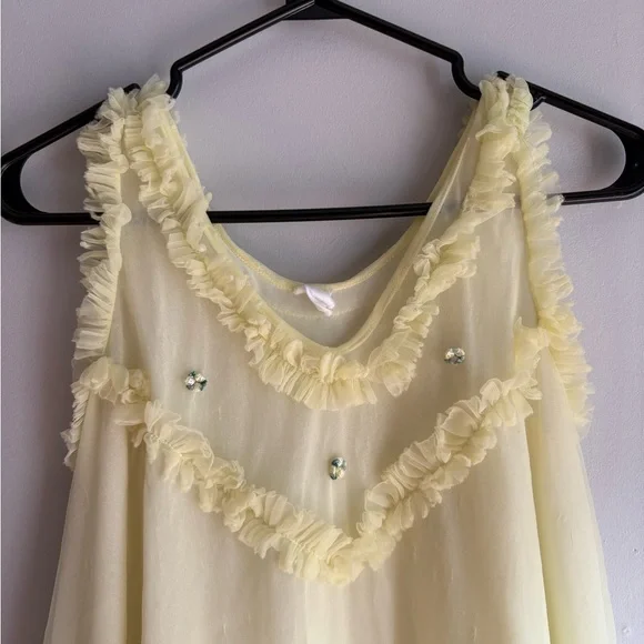 Yellow Ruffled Mini Dress - Picture 2 of 5